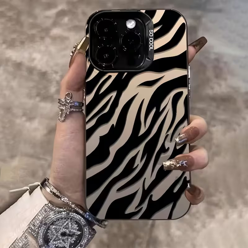 Apple Iphone 16 - Zebra Desenli Siyah Gelişmiş IMD Darbeye